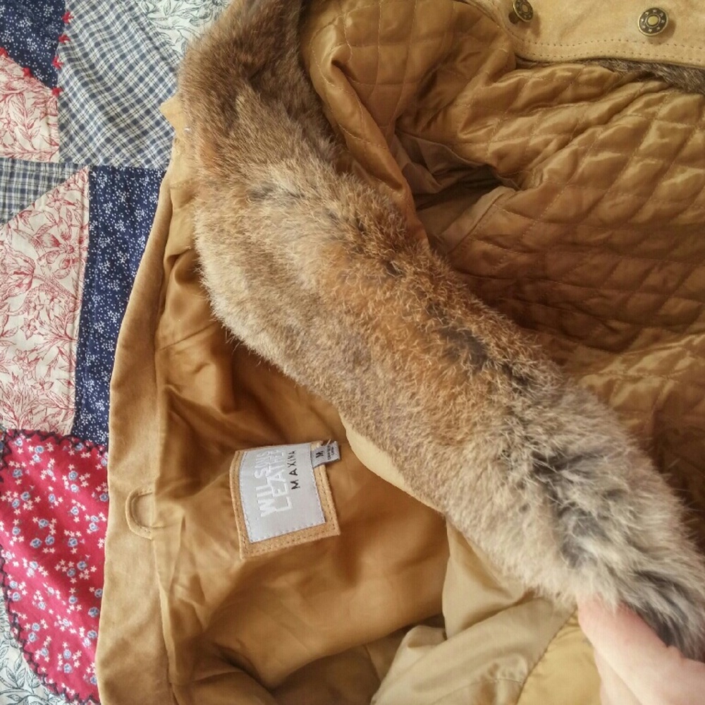 Wilson Leather Rabbit Fur Suede Jacket - Picture 4 of 4